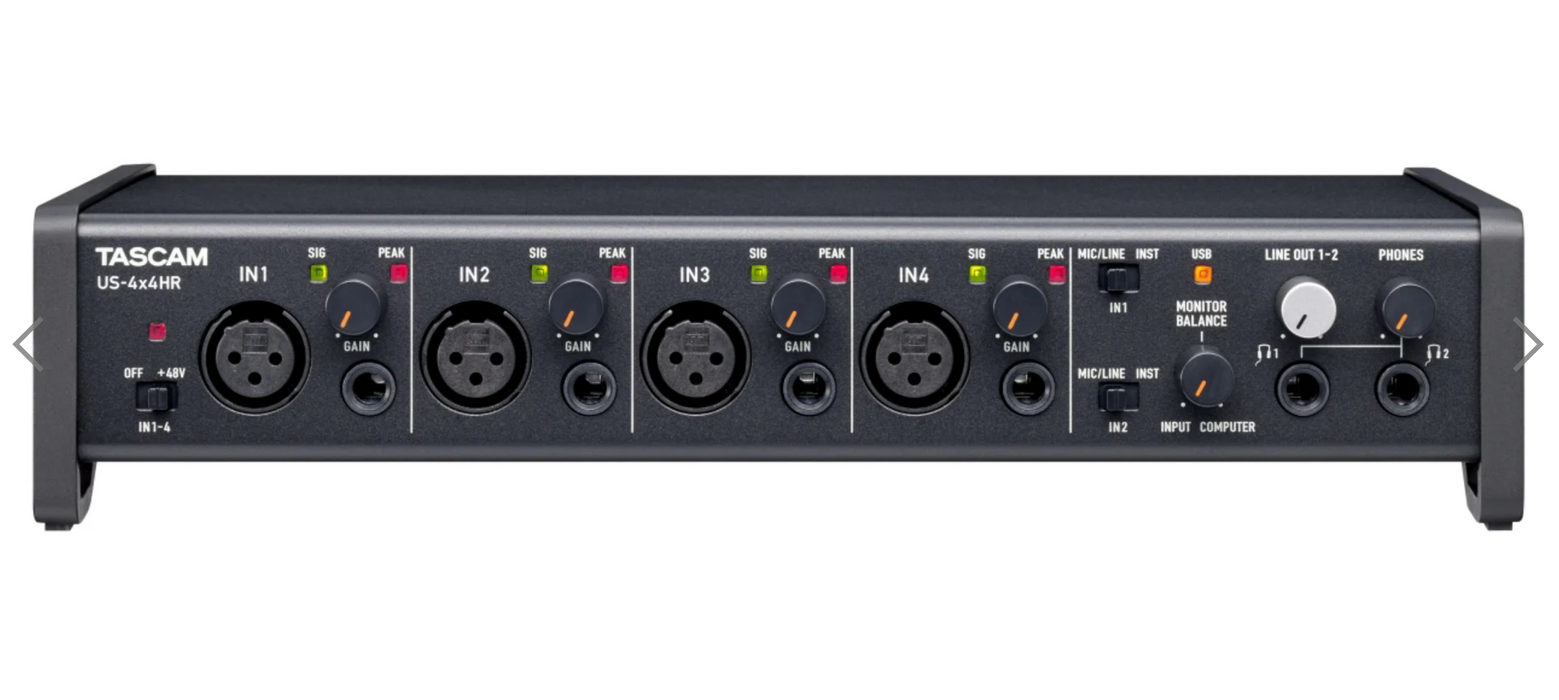 Interface de áudio/MIDI TASCAM US-4x4HR USB-C — Music SA - Plugins Interface de áudio/MIDI TASCAM US-4x4HR USB-C — Music SA - Plugins