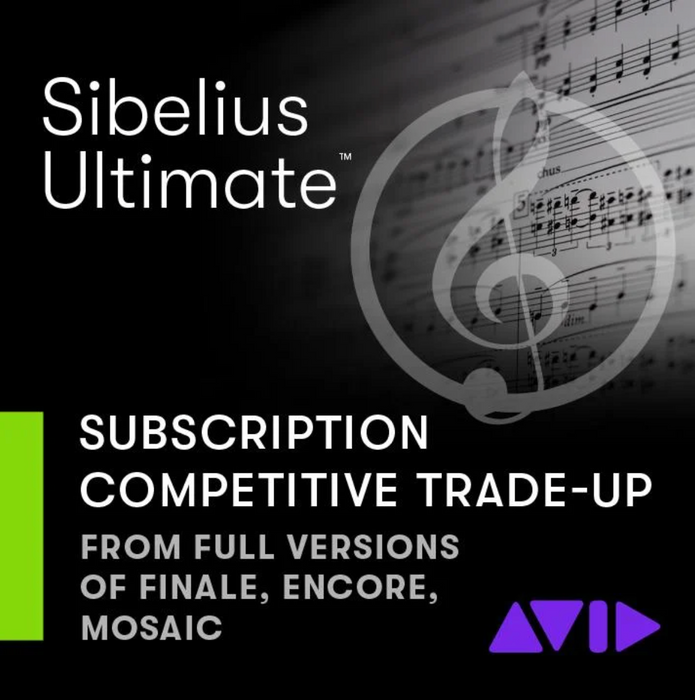 Avid Sibelius Ultimate - Assinatura de 1 ano - Crossgrade de Finale, Encore, Mosaic ou Notion